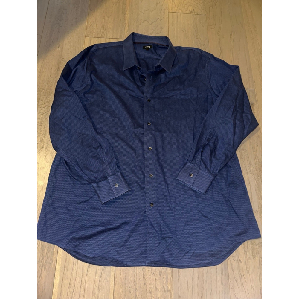 APT 9 Men's Dress Shirt Blue Diamond Pattern XXL
